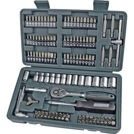 Brüder Mannesmann Steckschlüsselsatz metrisch 1/4" (6.3 mm) 130teilig M29166