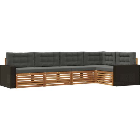 Conjunto de sofás de exterior 5 uds. Natural y Antracita vidaXL (1/5)