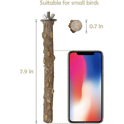 Set mit 4 hölzernen Vogelstangen, hölzernes Hängespielzeug für Sittiche, Wellensittiche und kleine Vögel (1/5)