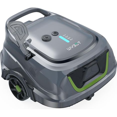 Robot Piscine sans Fil pour Piscines Hors-Sol, Aspirateur Automatique, Robot Piscine 120 Min Autonomie, Double Filtration, LED, Charge 2.5h, 4 Modes,Vert Sauge (1/5)