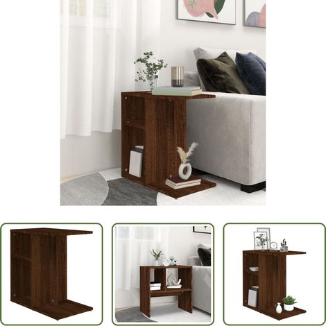 Table basse avec rangement -  Table d'appoint Chêne marron 50x30x50 cm Bois d'ingénierie (1/5)