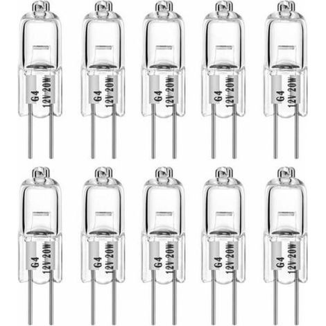 Ampoules halogènes G4 20 W 12 V T3 JC — Idéales pour l'éclairage paysager, les spots encastrés et les systèmes sur rail (Lot de 10) (1/5)