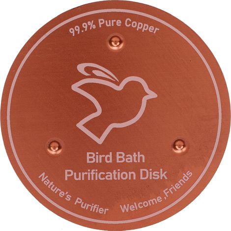 Kupferscheibe für Vogelfutterhäuser, 99,99% Wasserfilter, 1 mm dick mit stabiler Dreipunktaufhängung für Vogelfutterhäuser im Freien, geeignet für alle Jahreszeiten. (1/5)