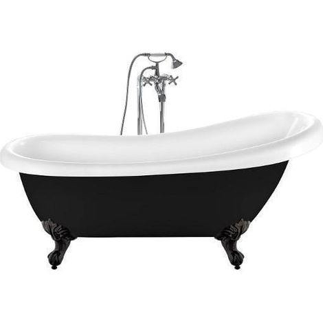 Freistehende Badewanne RICHMOND schwarz Adlerfüße SCHWARZ 171