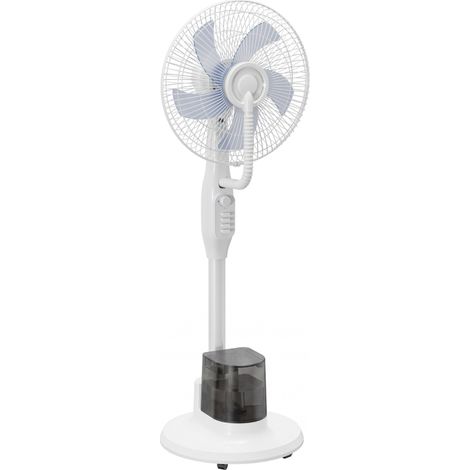 Ventilateur brumisateur 90 W, ventilateur sur pied de 128 cm avec oscillation à 70°, 3 vitesses, réservoir d'eau de 3,5 L, blanc