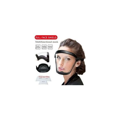 2pcs Masque facial transparent Bouclier intégral Lunettes de sécurité Masque de protection des yeux Coupe-vent Anti-poussière Casque intégral anti-éclaboussures,de (1/4)