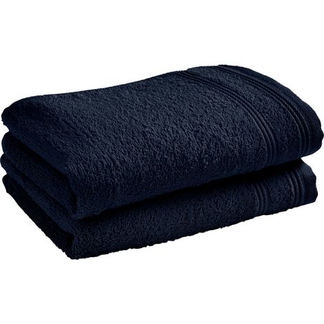Lot de 2 serviettes invité "Spa" 30 x 50 cm / 400 gr/m² - "Spa" Bleu Nuit - "Spa" Bleu Nuit - (1/5)