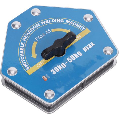 Localizador magnético de soldadura hexagonal conmutable, succión multiángulo potente, 30-50 kg, FM4 M
