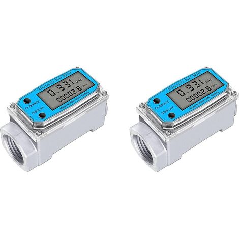 débitmètres numériques à turbine pour eau, affichage LCD numérique, compteur NPT et débitmètre pour carburant gaz/huile avec filetage FNPT (1 pouce) (1/5)