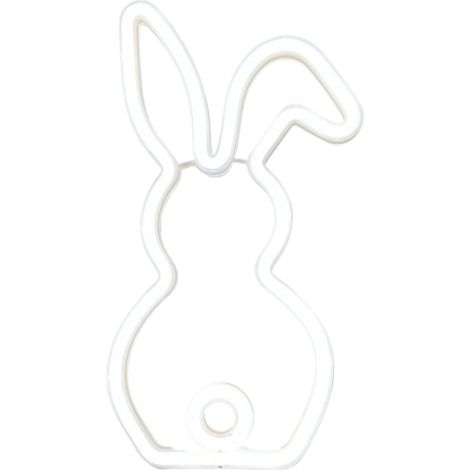 Veilleuse néon forme de lapin de Pâques alimentée par USB - Décoration de bureau pour adolescents, filles, garçons, (1/5)