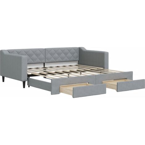Maison Exclusive - Divano Letto Estraibile Cassetti Grigio Chiaro 90x190cm Tessuto