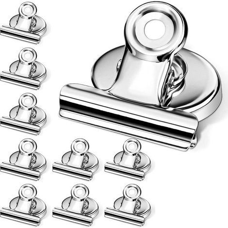 Lot de 12 pinces magnétiques puissantes pour frigo, crochets aimantés résistants aux rayures, parfaits pour cuisine, congélateur et tableau blanc. (1/5)