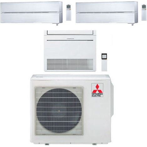 Climatizzatore Condizionatore Mitsubishi R32 Trial Split Inverter Kirigamine Style Bianco Perla Wifi più Console 9000 + 9000 + 18000 BTU con U.E. MXZ-4F72VF A++/A+
