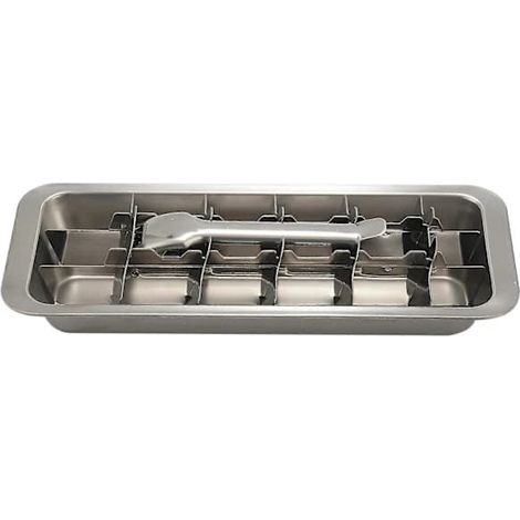 BelleRise - Moule à glaçons avec levier, moule à glaçons 2 en 1 et broyeur à glace en acier inoxydable (1/5)