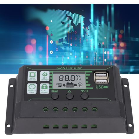 Solarladeregler, Spannungsregler, duales USB-PWM-Photovoltaikmodul, schwarzer Regler, 100 A (1/5)