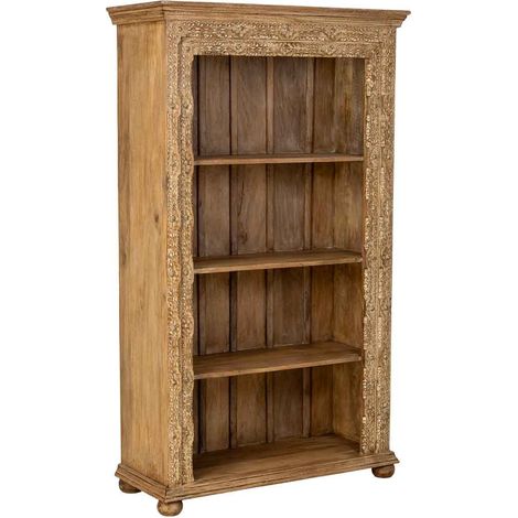 Estantería de Madera artesanal marrón con 4 baldas 106x43x180h cm (1/5)