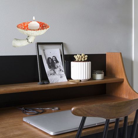 Etagère Murale Champignon Résine 3 Pièces, Support Flottant Décoratif Rack Artisanal Fantaisiste pour Salon Chambre Bureau (1/5)