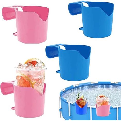 Porte-gobelets de piscine, lot de 4, porte-gobelets, porte-boissons, accessoires de piscine, 13,5 x 10 x 8,5 cm, gobelets, support suspendu pour le rangement. (1/5)