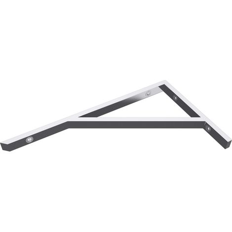 doporro Staffe per Mensola Reggimensola Triangolare 45 cm in Acciaio Inox Cromo, Supporti a L per Scaffali a Muro 450x250 mm, 3 Pezzi - WH02