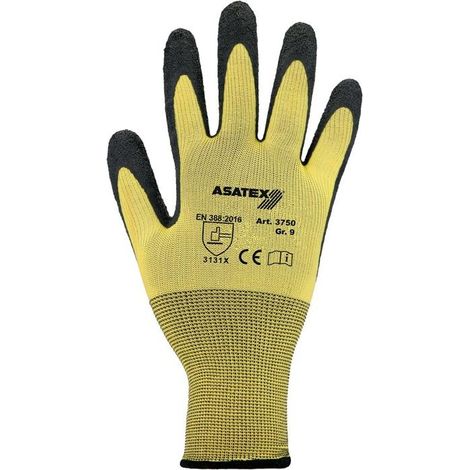 ASATEX 3750/10 Handschuhe  Größe 10 gelb/schwarz EN 388 PSA-Kategorie II (1/4)