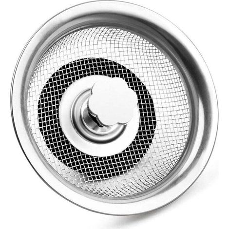 2 Pièces Bouchon Crépine Évier Inoxydable Filtre Panier Bonde Grille Pour Cuisine Salle De Bain 84MM