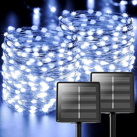 Guirlande Lumineuse Solaire Extérieure, 44 m 400 LED au Total, Guirlande Solaire Lot de 2 8 Modes Étanche, pour Jardin, Maison, Noël, Mariage, Fête et Extérieur (1/4)