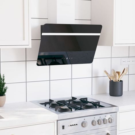 FIMEI Hotte murale 60 cm Acier et verre trempé Noir (1/5)