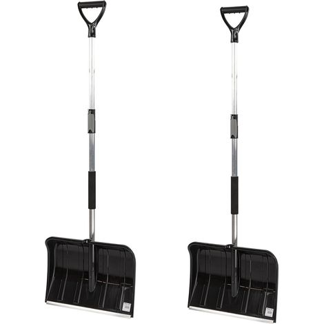 2x Teleskop Schneeschieber Schneeschaufel Schneeräumer verstellbar 1220/1550 mm