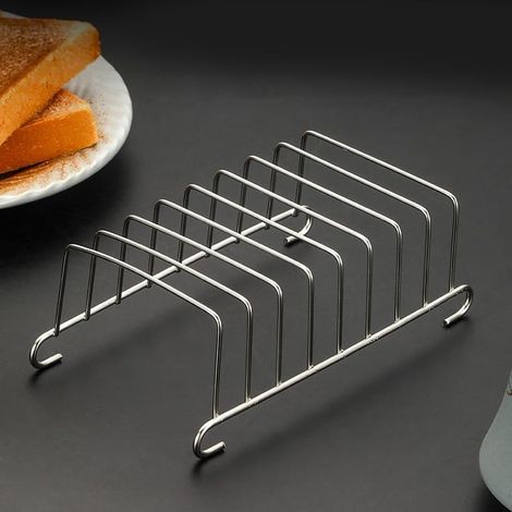 1 Porte-toast, Acier inoxydable, Design argenté, Pour pain et pâtisserie, Usage cuisine domestique (1/4)