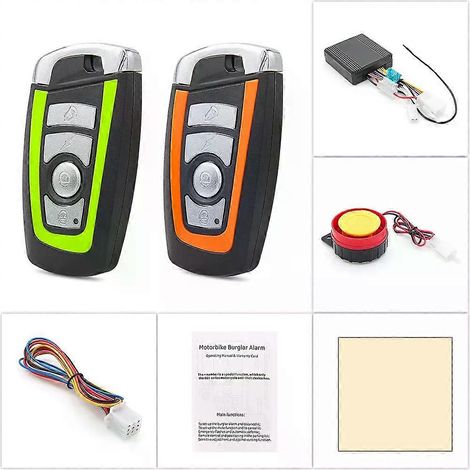 Alarma antirrobo para motocicleta de 12 V con control remoto y botones. Protección antirrobo para motos y scooters. (1/5)