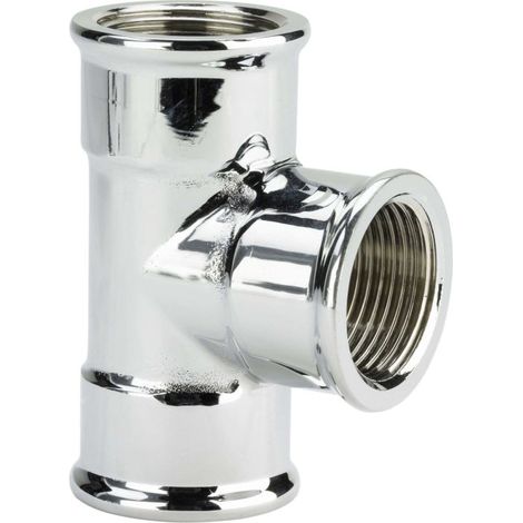 Viega pièce en T 114275 Rp 3/8, Rp à trois côtés, laiton chromé