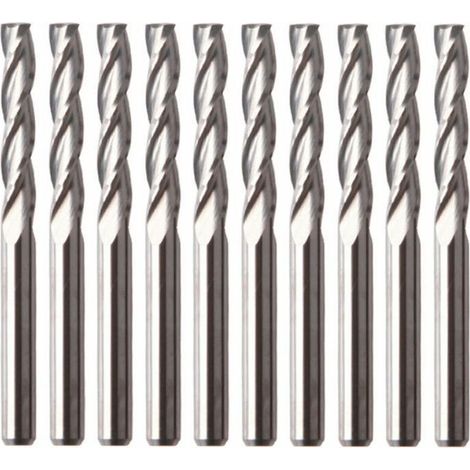 Online Store - 10 pièces de fraise en acier au tungstène sans couteau de machine à graver (fraise à trois tranchants 3.175x22) (1/5)