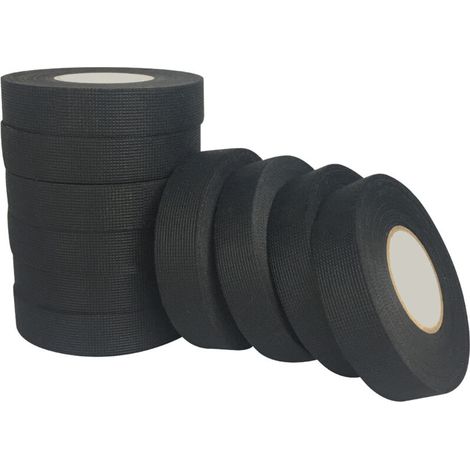 Lot de 4 rubans adhésifs textiles résistants à la chaleur, coloris noir (1/5)