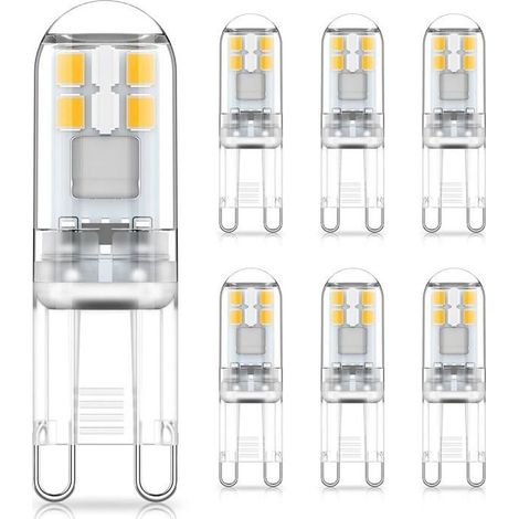 Ampoules LED G9 1.5W Lumière Blanc Naturel 4000K, AC 220-240V, Non Dimmables, Sans Scintillement, Paquet De 6 (1/4)