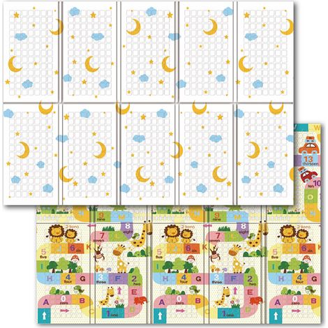 Tappeto Pieghevole Double Face Antiscivolo 120x180 cm con Borsa Stars
