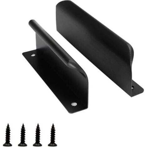 Pieces Sliding Door Handle, 120mm Black Cabinet Handle, Modern Drawer Furniture Handle, for Wardrobes, Drawers, Balcony Doors (1/4)