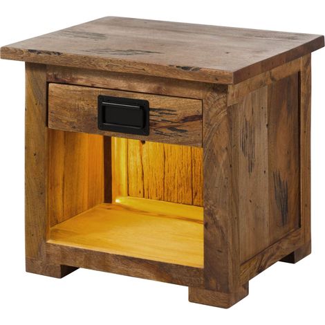 Nachttisch Mango / Altholz 50x40x45 natur lackiert RAILWAY LUX 160