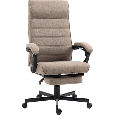 Sedia Poltrona da Ufficio Presidenziale 68x67x106-114 cm con Poggiapiedi Marrone (1/5)