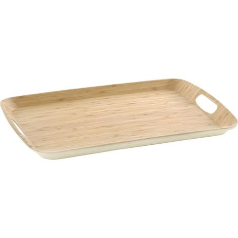 Plateau rectangulaire en fibre de bambou 38 x 25 cm marron (1/3)