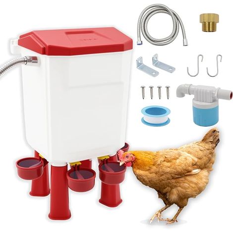 Auto Poultry Drinker, Standing/Hanging, Accessories Included (1/5)