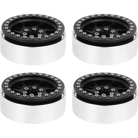 4-teilige schwarze 2,2-Zoll-Metallfelge für SCX10/D90/TRX-4 – 1/10 RC-Crawler-Zubehör (1/5)