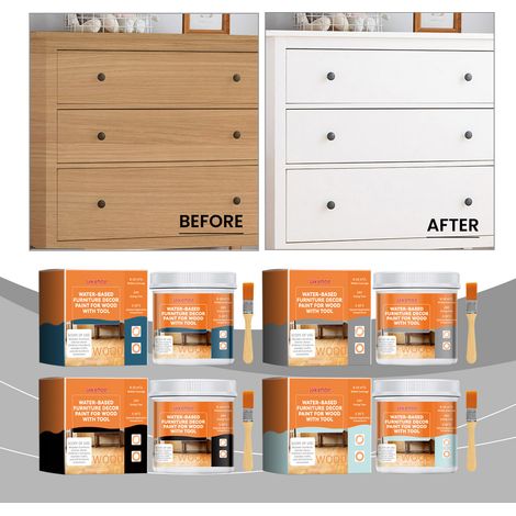 Peinture décorative à base d'eau pour meubles en bois, rénovation et changement de couleur des portes et fenêtres en bois - noir 100 g -- AKRACING (1/5)