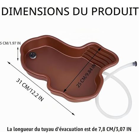 Bath Bowl, Reptile Bath Dish, Reptile Bowl with Drainage Suitable for Turtles, Horned Frogs and Other Amphibians and Reptiles Gamelle pour Reptiles avec Drainage Convient Aux Tortues, Aux Grenouilles (1/4)