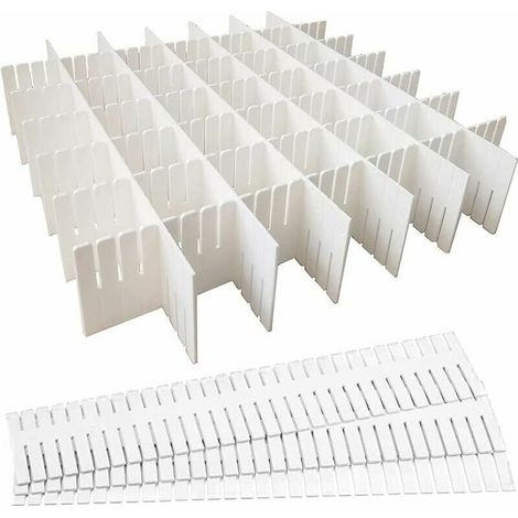 RHG Organisateur de Tiroir Diviseur de Tiroir 8 PCS Separateur Tiroirs Reglable Pour Fournitures de Bureau, Chambre à Coucher, Cuisine, Ustensiles de Maquillage