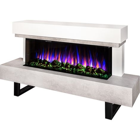 ART FLAME Cheminée électrique - Monro & Dalas - 1500 W - 30 flammes - Thermostat - Télécommande