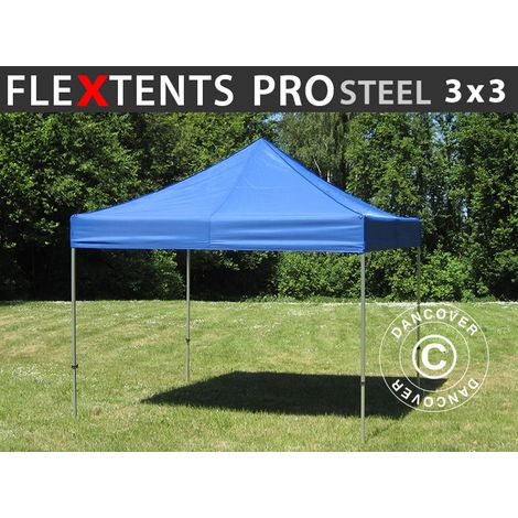 Tente pliante FleXtents PRO Steel 3x3m Bleu