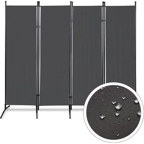 SWANEW Paravent Paravents Balkon Raumteiler mehrere Auswahl Outdoor Trennwand Wand Sichtschutz 4 teilig Anthrazit (1/4)