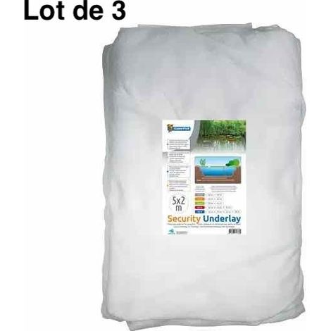 Lot de 3 Feutres Géotextiles de protection pour Bâche - Liner Bassin. 5X 2m