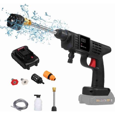 Battery-Powered High-Pressure Washer, Max 870 PSI Portable Cordless High-Pressure Washer with Accessories, 6-in-1 Multi-Function Nozzle, Ideal for Cars, Home, and Garden (1/5)