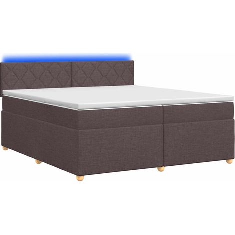 Maison Exclusive - Letto box spring con materasso Marrone Scuro 200 x 200 cm (1/5)
